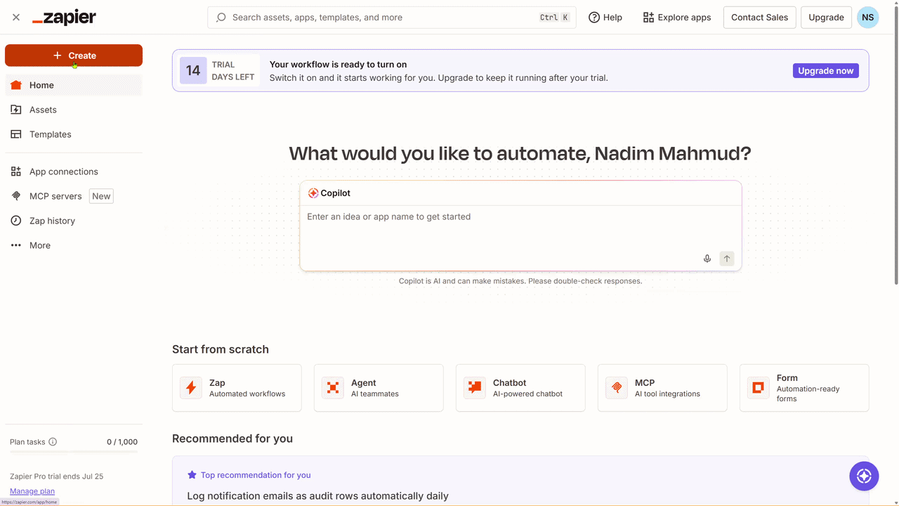 Getting the webhook URL from Zapier Catch Hook